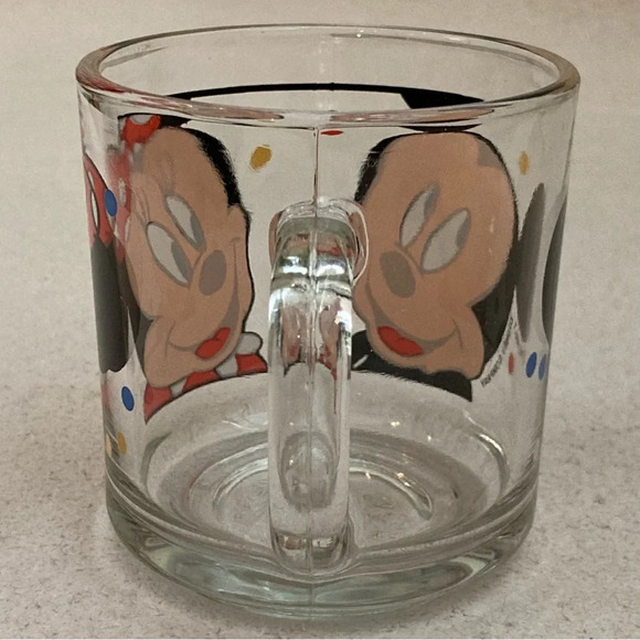 Vintage Disney Mickey & Minnie Mouse Glass Coffee Mug-Walt Disney Company-Retro - Picture 5 of 10